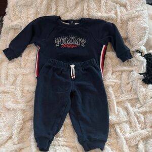 Tommy Hilfiger Kids Navy Sweatpants and Top Set 24mths